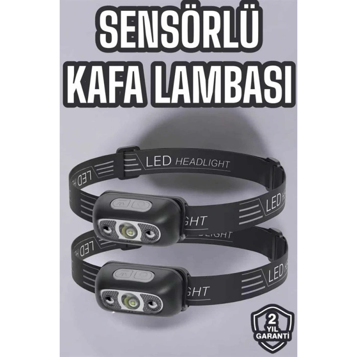 Kafa Lambası Kamp Lambası Led Işık Şarjlı Ayarlanabilir