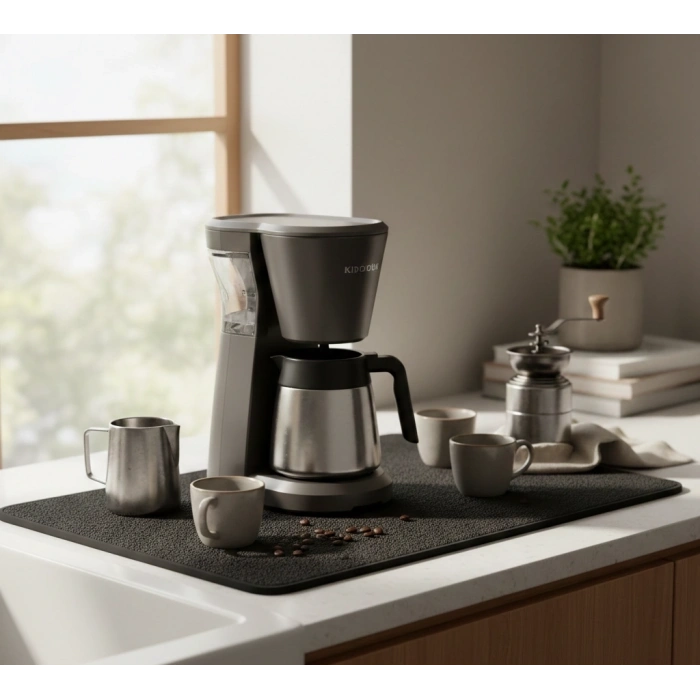 Kahve Makinesi Altlığı Su Emici Kaymaz Taban Tezgah Koruyucu Kurulama Matı