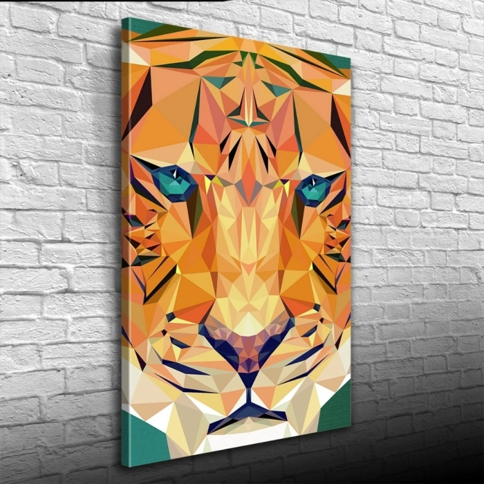 Kaplan Figürü Soyut Çalışma Kanvas Tablo 50 x 70