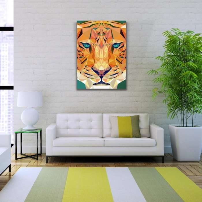 Kaplan Figürü Soyut Çalışma Kanvas Tablo 50 x 70