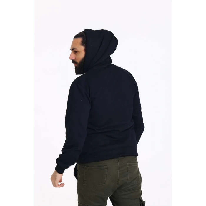 Kapüşonlu İçi Polarlı Regular Kalıp Erkek Sweatshirt Kırmızı