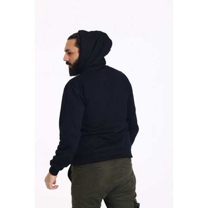 Kapüşonlu İçi Polarlı Regular Kalıp Erkek Sweatshirt Kırmızı