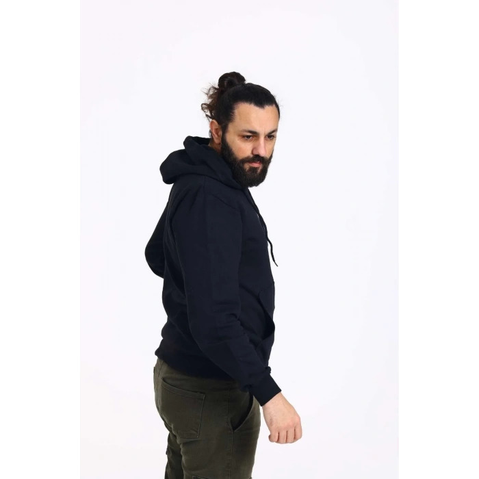 Kapüşonlu İçi Polarlı Regular Kalıp Erkek Sweatshirt Kırmızı