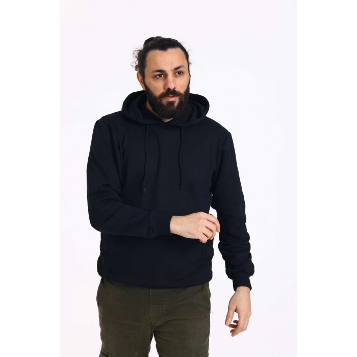 Kapüşonlu İçi Polarlı Regular Kalıp Erkek Sweatshirt Kırmızı