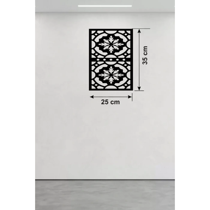 Kar Tanesi ve Barok Desenli Ahşap Duvar Tablosu - 25x35 cm Lazer Kesim Pano