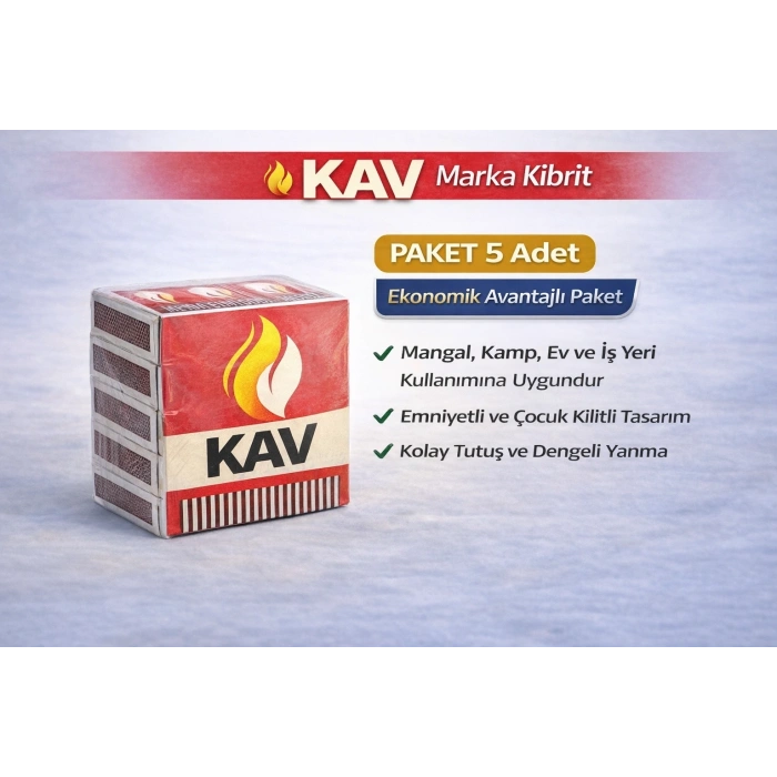 KAV Marka Kibrit Emniyetli Çocuk Kilitli 5 Adet