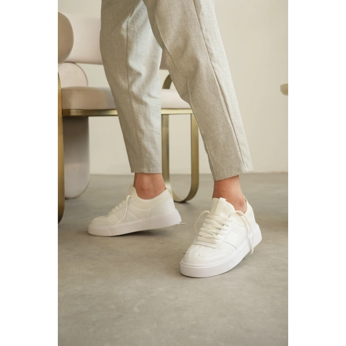 KB-010 Kuback Beyaz Cilt Günlük Erkek Ayakkabı