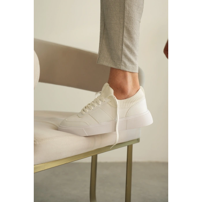 KB-010 Kuback Beyaz Cilt Günlük Erkek Ayakkabı