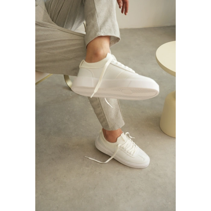 KB-010 Kuback Beyaz Cilt Günlük Erkek Ayakkabı