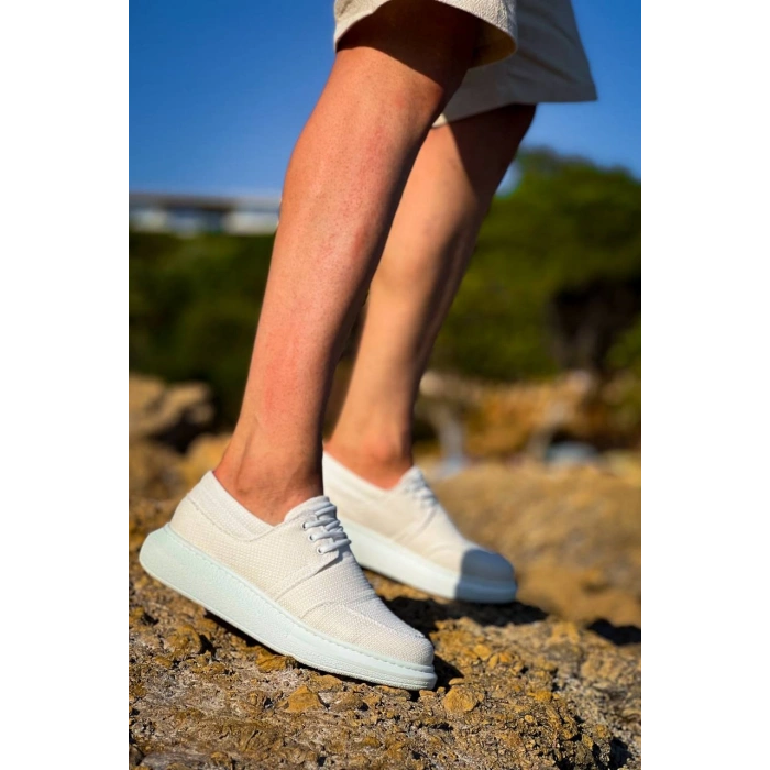 KB-042  Kuback Bağcıklı Beyaz Günlük Erkek Ayakkabı