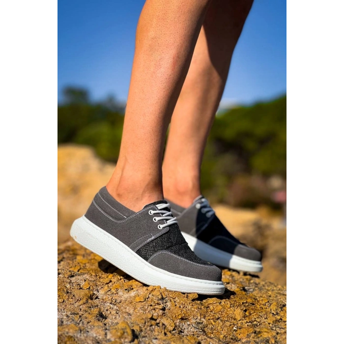 KB-042  Kuback Bağcıklı Gri Günlük Erkek Ayakkabı