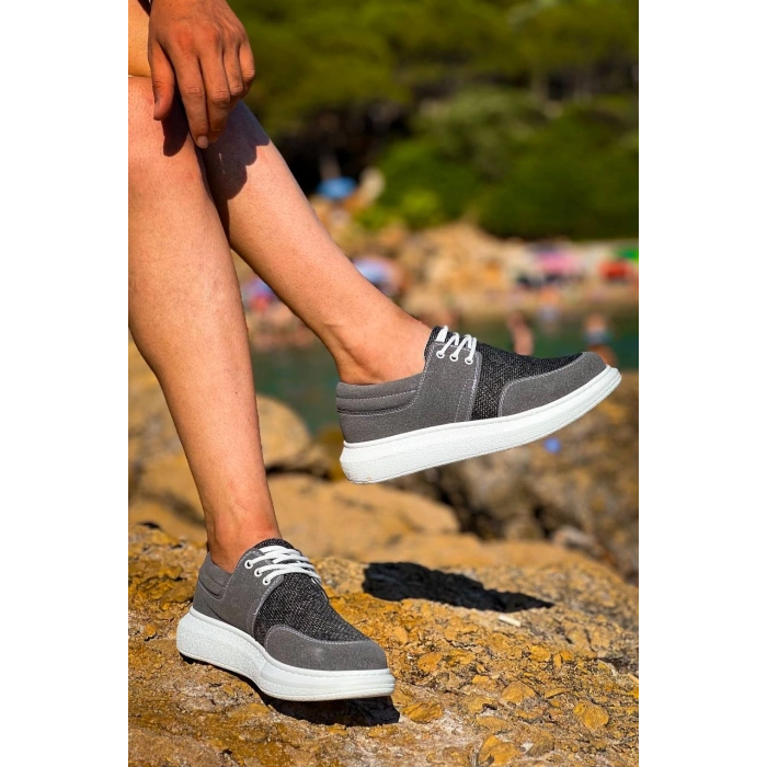 KB-042  Kuback Bağcıklı Gri Günlük Erkek Ayakkabı