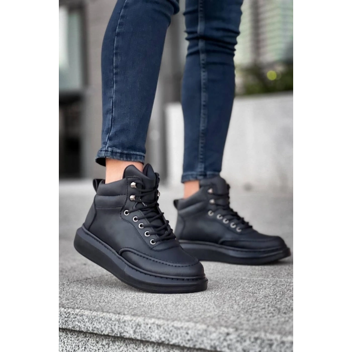 KB-0994  Kuback Siyah Cilt  Siyah  Yüksek Taban  Erkek Bilek Bot