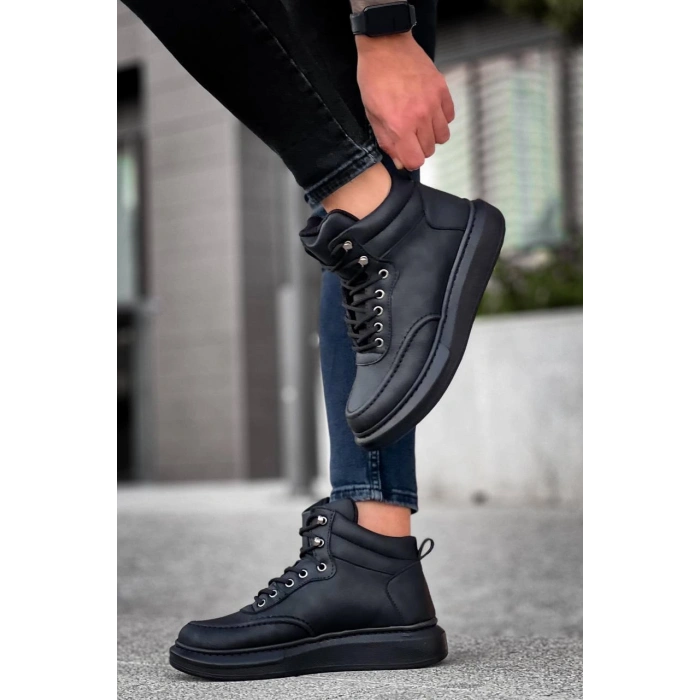 KB-0994  Kuback Siyah Cilt  Siyah  Yüksek Taban  Erkek Bilek Bot