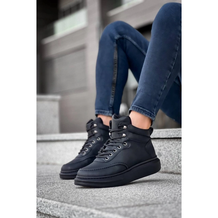 KB-0994  Kuback Siyah Cilt  Siyah  Yüksek Taban  Erkek Bilek Bot