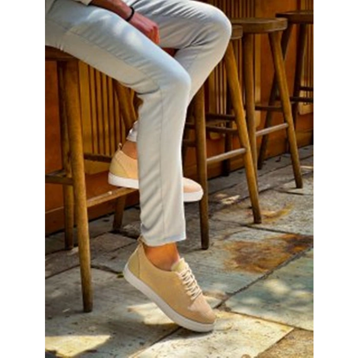 KB-101 Kuback Bej Triko Bağcıklı Günlük Erkek Ayakkabı