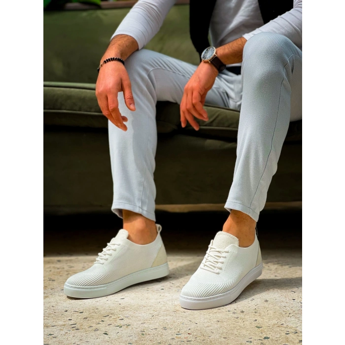 KB-101 Kuback Beyaz Triko Bağcıklı Günlük Erkek Ayakkabı