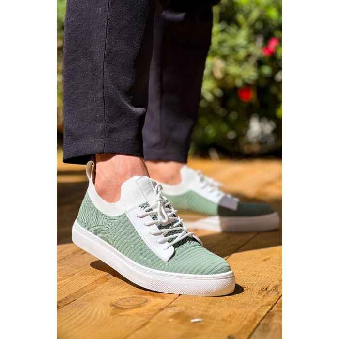 KB-110  Kuback Yeşil Triko Yüksek Taban Bağcıklı Günlük Erkek Ayakkabı