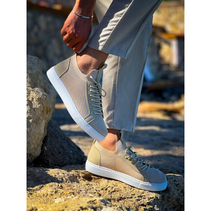 KB-112   Kuback Bej Triko Bağcıklı  Günlük Erkek  Ayakkabı