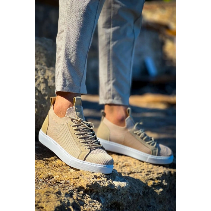 KB-112   Kuback Bej Triko Bağcıklı  Günlük Erkek  Ayakkabı