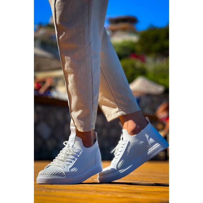 KB-112   Kuback Beyaz Triko Bağcıklı  Günlük Erkek  Ayakkabı