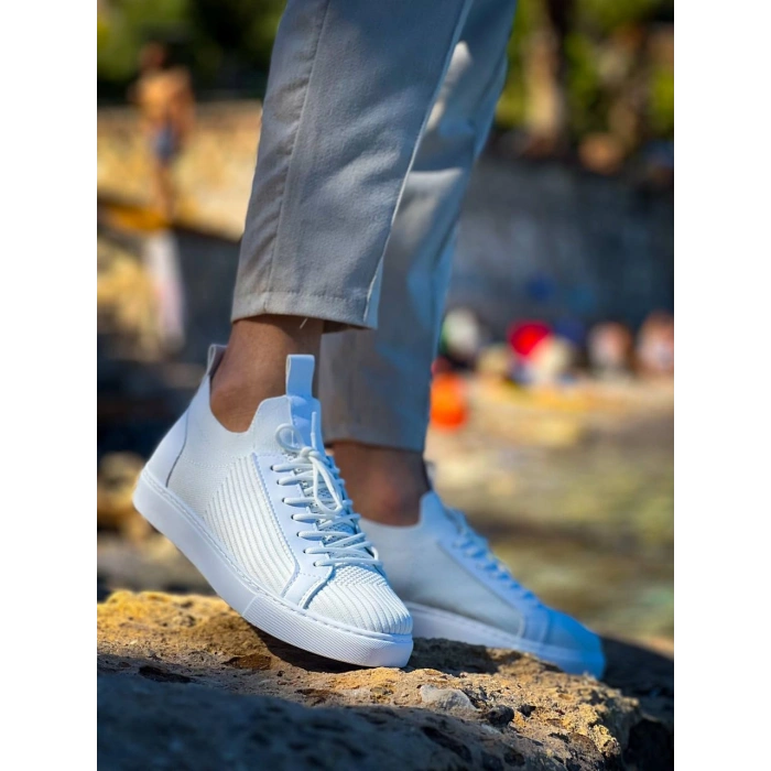 KB-112   Kuback Beyaz Triko Bağcıklı  Günlük Erkek  Ayakkabı