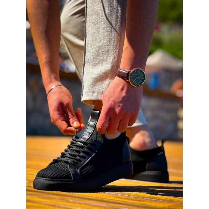 KB-112  Kuback Siyah Siyah TabanTriko Bağcıklı  Günlük Erkek  Ayakkabı