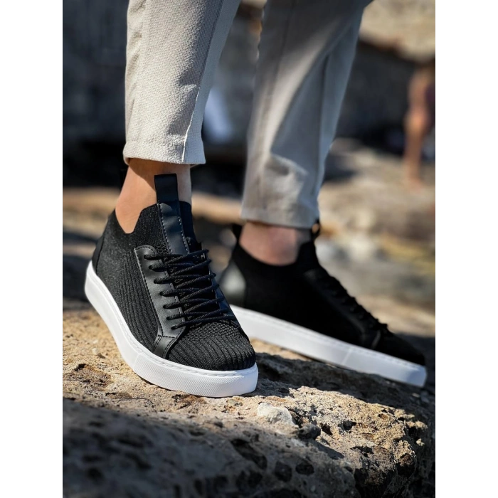 KB-112   Kuback Siyah Triko Bağcıklı  Günlük Erkek  Ayakkabı