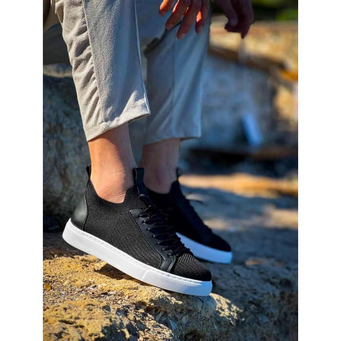 KB-112   Kuback Siyah Triko Bağcıklı  Günlük Erkek  Ayakkabı