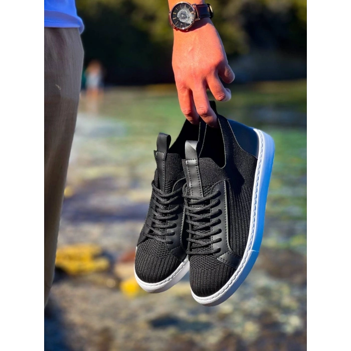 KB-112   Kuback Siyah Triko Bağcıklı  Günlük Erkek  Ayakkabı