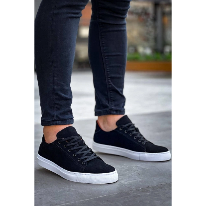 KB-122   Kuback Siyah Süet Yüksek Taban Bağcıklı Günlük Erkek Ayakkabı