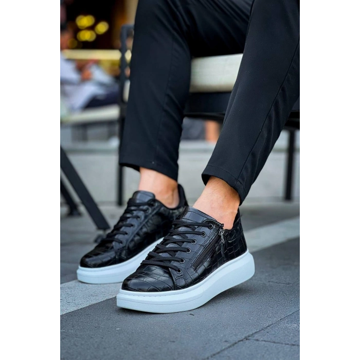 KB-309  Kuback  Siyah Fermuar Ve Bağcıklı  Günlük Erkek  Ayakkabı