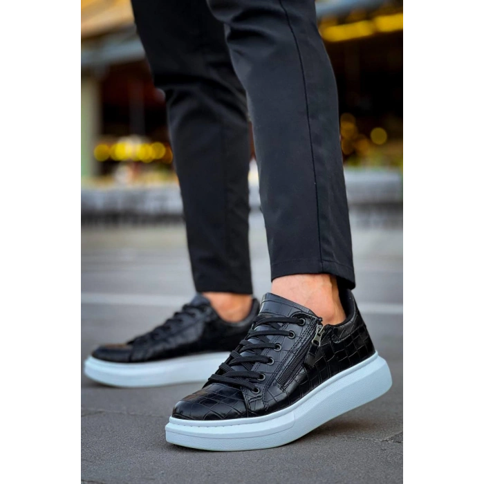 KB-309  Kuback  Siyah Fermuar Ve Bağcıklı  Günlük Erkek  Ayakkabı