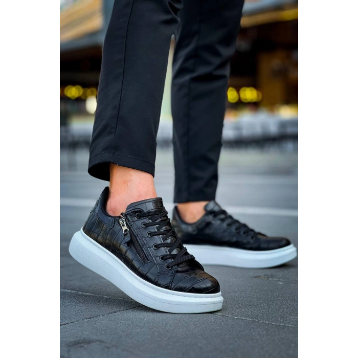 KB-309  Kuback  Siyah Fermuar Ve Bağcıklı  Günlük Erkek  Ayakkabı