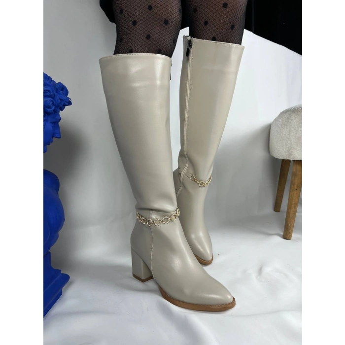 KB-505 Kuback Bej Günlük Kadın Çizme