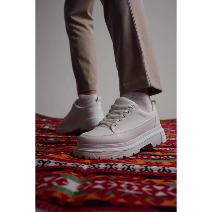 KB-702 Kuback Beyaz Cilt Günlük Erkek Ayakkabı