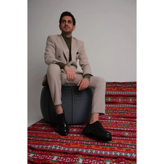 KB-702 Kuback Kömür Rugan Günlük Erkek Ayakkabı