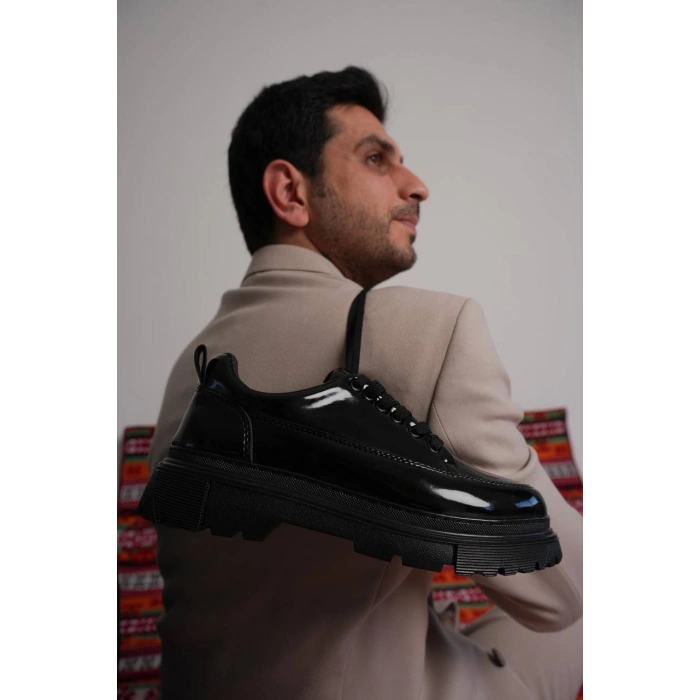 KB-702 Kuback Kömür Rugan Günlük Erkek Ayakkabı