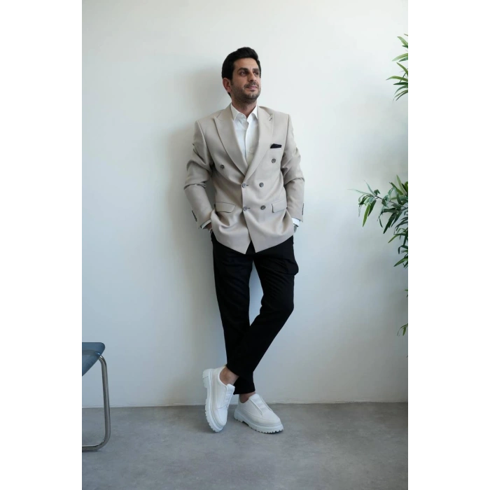 KB-703 Kuback Beyaz Cilt Lastikli Günlük Erkek Ayakkabı