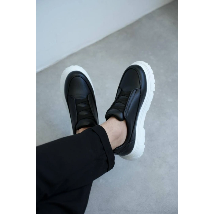 KB-703 Kuback Siyah Lastikli Günlük Erkek Ayakkabı