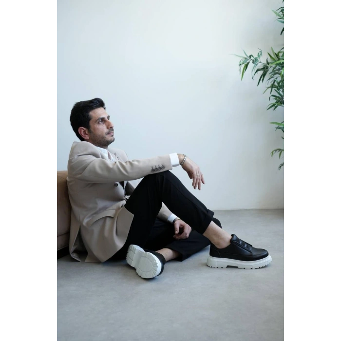 KB-703 Kuback Siyah Lastikli Günlük Erkek Ayakkabı