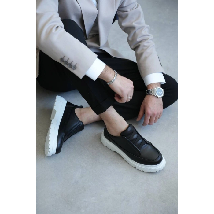 KB-703 Kuback Siyah Lastikli Günlük Erkek Ayakkabı