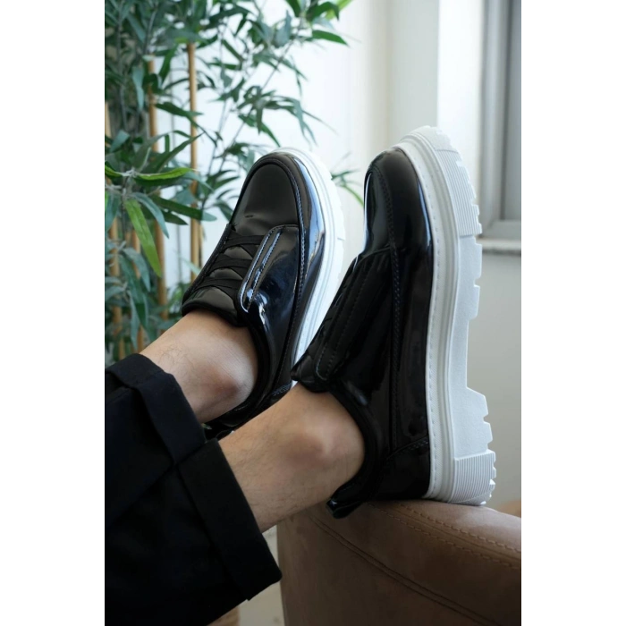 KB-703 Kuback Siyah Rugan Lastikli Günlük Erkek Ayakkabı