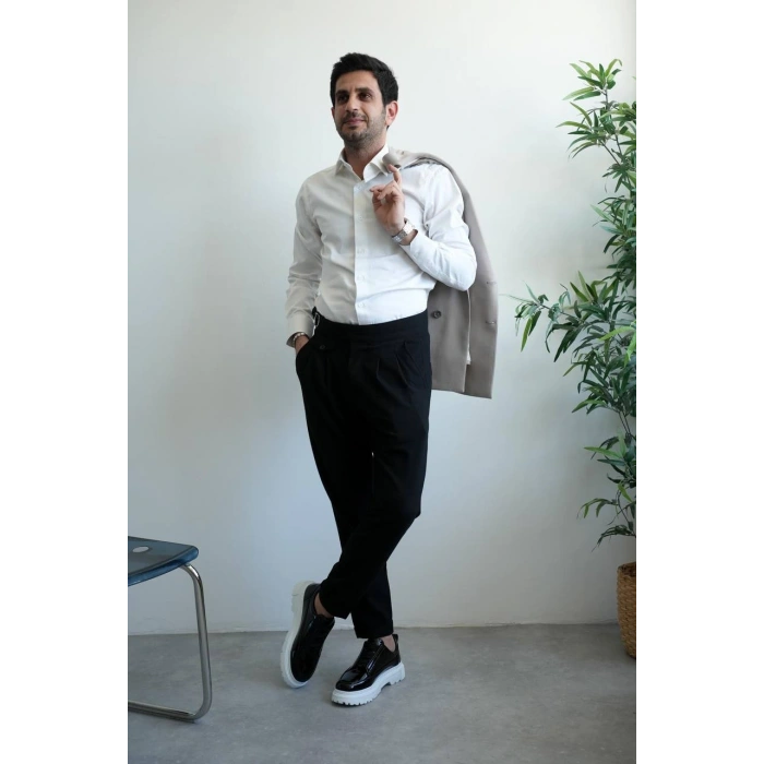 KB-703 Kuback Siyah Rugan Lastikli Günlük Erkek Ayakkabı