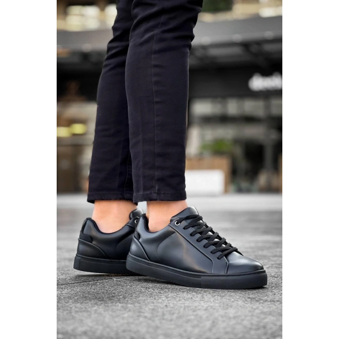 KB-BX1  Kuback Siyah Cilt Yüksek Siyah Taban Günlük Erkek Ayakkabı