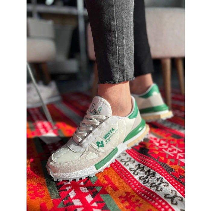 KB-N1 Kuback Beyaz Yeşil Detaylı Günlük Erkek Ayakkabı