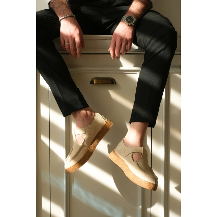 KB-T30 Kuback Bej Kahve Taban Günlük Erkek Sandalet