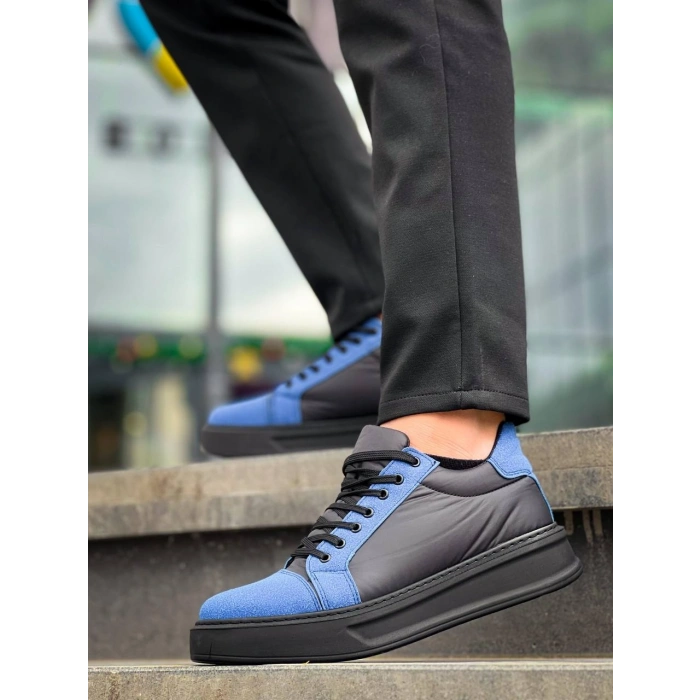 KB-X46 Kuback Siyah Sax Mavi Yüksek Siyah Taban Günlük Spor Ayakkabı