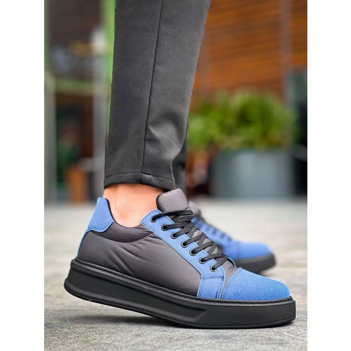 KB-X46 Kuback Siyah Sax Mavi Yüksek Siyah Taban Günlük Spor Ayakkabı