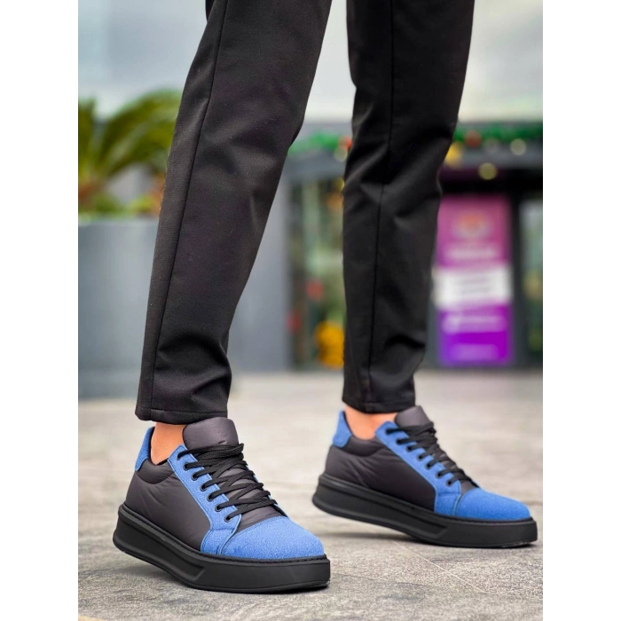 KB-X46 Kuback Siyah Sax Mavi Yüksek Siyah Taban Günlük Spor Ayakkabı